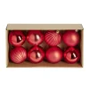 Boule de Noël plastique rouge x8 forme assortie Ø9cm < Gifi Clearance