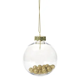 Boule de Noël plastique transparent avec billes Ø8cm (4 modèles) < Gifi New