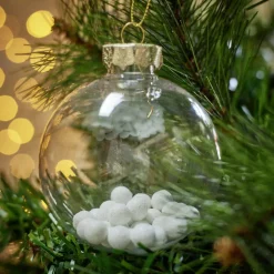 Boule de Noël plastique transparent avec billes Ø8cm (4 modèles) < Gifi New