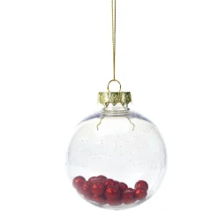 Boule de Noël plastique transparent avec billes Ø8cm (4 modèles) < Gifi New