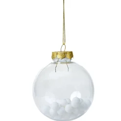 Boule de Noël plastique transparent avec billes Ø8cm (4 modèles) < Gifi New