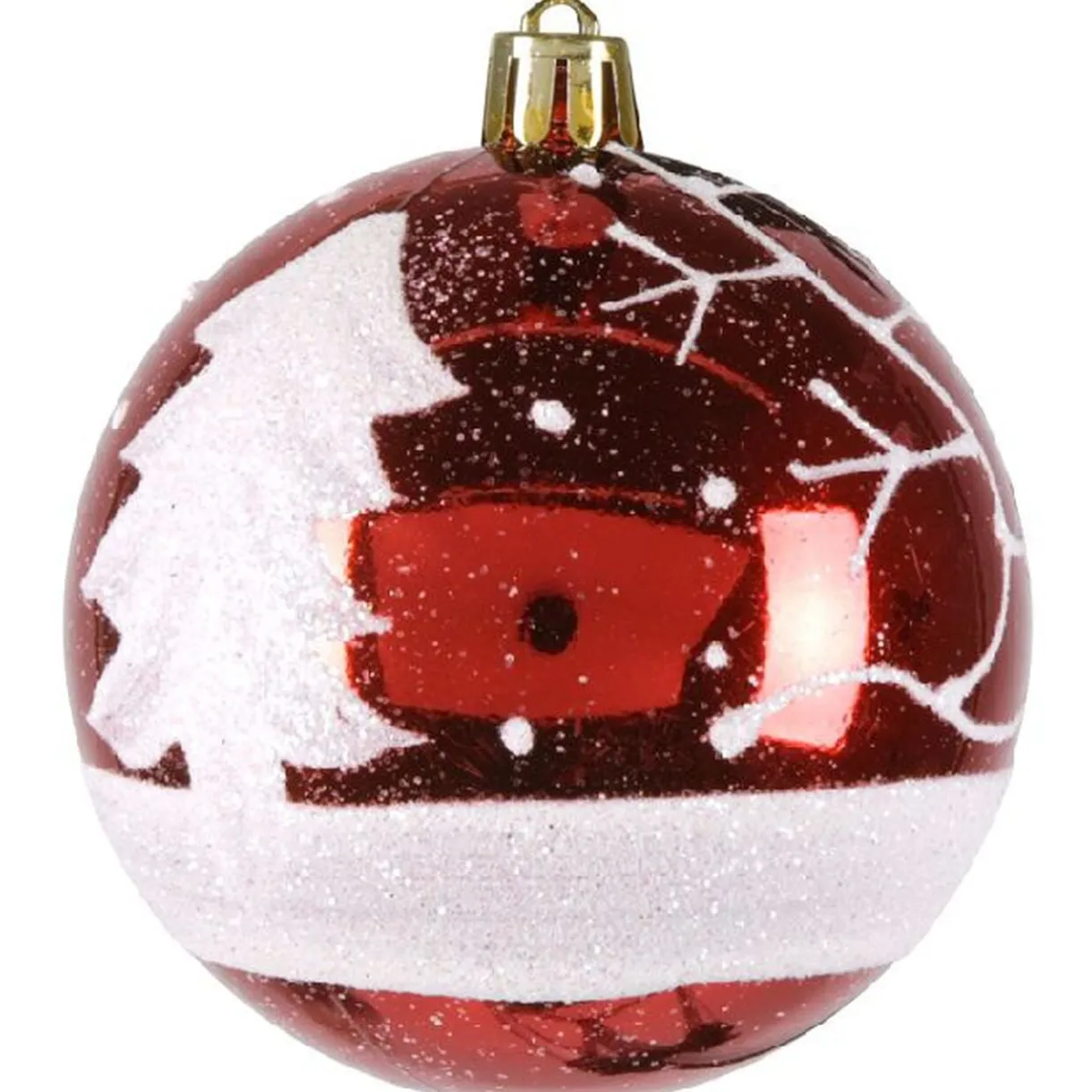 Boule de Noël rouge blanche x4 < Gifi