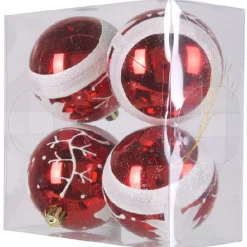 Boule de Noël rouge blanche x4 < Gifi