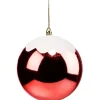 Boule de Noël rouge effet neige Ø12cm x5