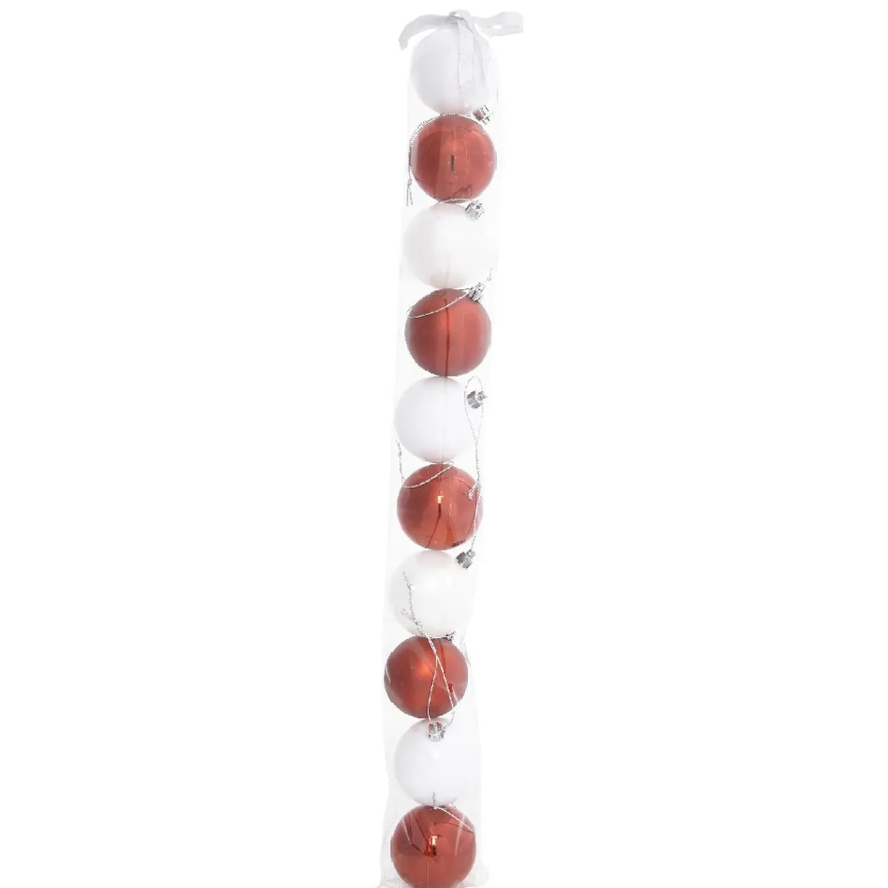 Boule de Noël rouge et blanche x10