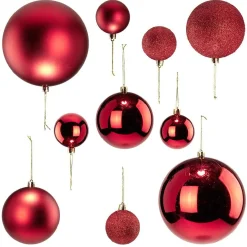 Boule de Noël rouge x15