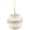 Boule de Noël à suspendre blanche et naturelle < Gifi Hot