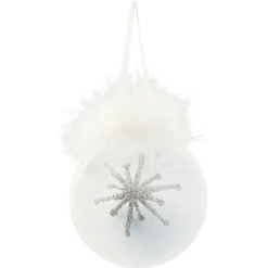 Boule de Noël transparente avec plumes < Gifi Hot