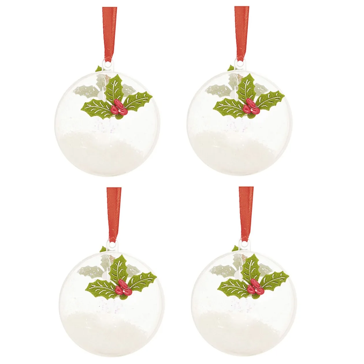 Boule de Noël transparente à garnir x4
