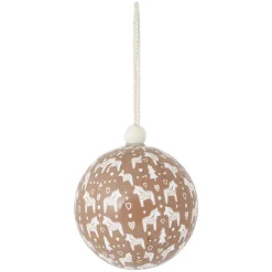 Boule de Noël village et cheval beige et blanc Ø8cm - 3 modèles