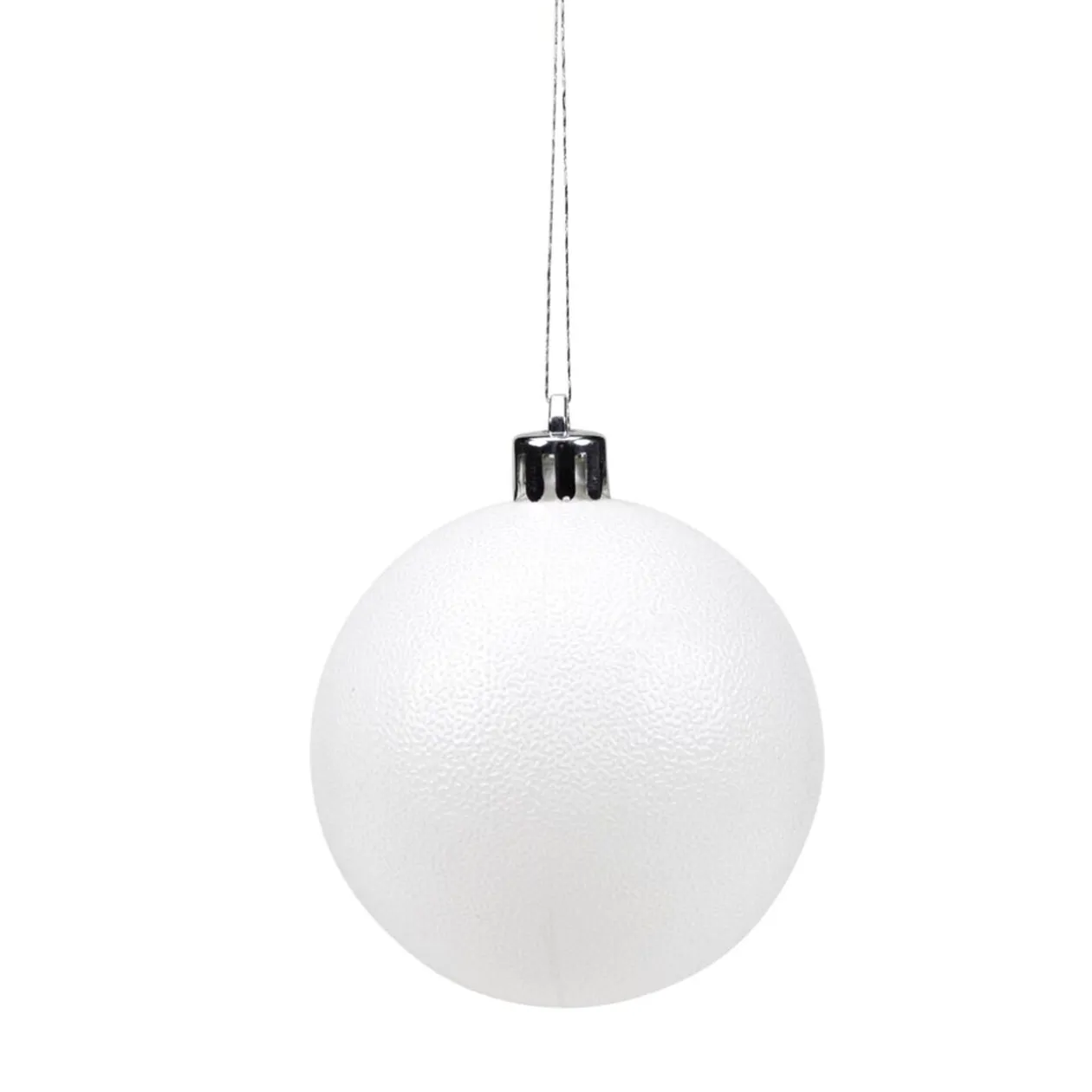 Boule de Noël x8 blanc et irisé Ø7cm