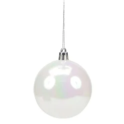 Boule de Noël x8 blanc et irisé Ø7cm