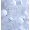 Boule de Noël X4 blanc et irisé Ø15cm