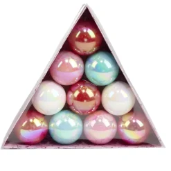 Boule de Noël x10 disco pastel irisées Ø6cm