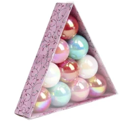Boule de Noël x10 disco pastel irisées Ø6cm