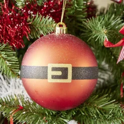 Boule de Noël XL ceinture Père Noël rouge Ø14cm < Gifi Sale