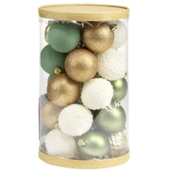 Boule de Noël x25 nature Ø6.5cm
