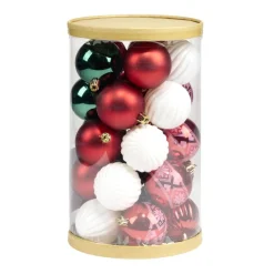 Boule de Noël x25 traditionnelle Ø6.5cm < Gifi Outlet