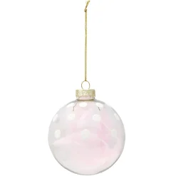 Boule en verre transparent avec plume
