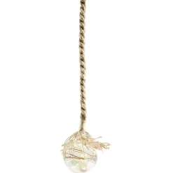 Boule lumineuse avec corde de suspension en jute