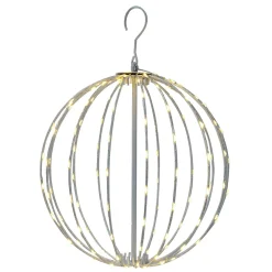 Boule lumineuse extérieur Noël métal ajouré 128 LED blanc chaud Ø30cm