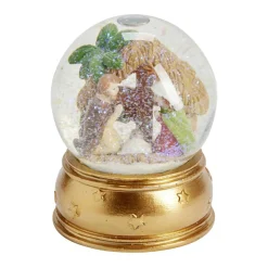 Boule à neige crèche de Noël polyrésine dorée ou bleue Ø10xH13cm (2 modèles) < Gifi New