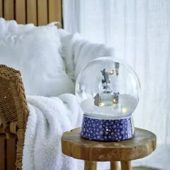 Boule à neige Noël lumineuse animée 15LED Ø21xH24cm < Gifi Sale