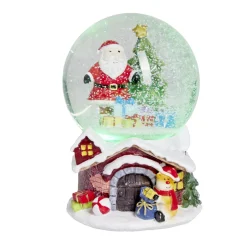 Boule à neige Noël musicale et lumineuse Ø12cm (2 modèles)