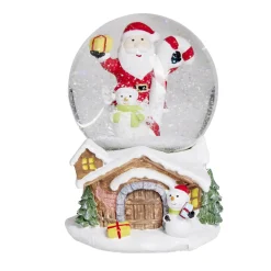 Boule à neige Noël musicale et lumineuse Ø12cm (2 modèles)