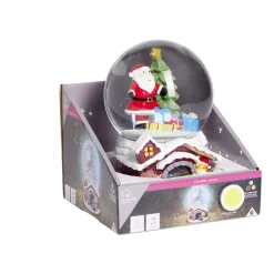 Boule à neige Noël musicale et lumineuse Ø12cm (2 modèles)