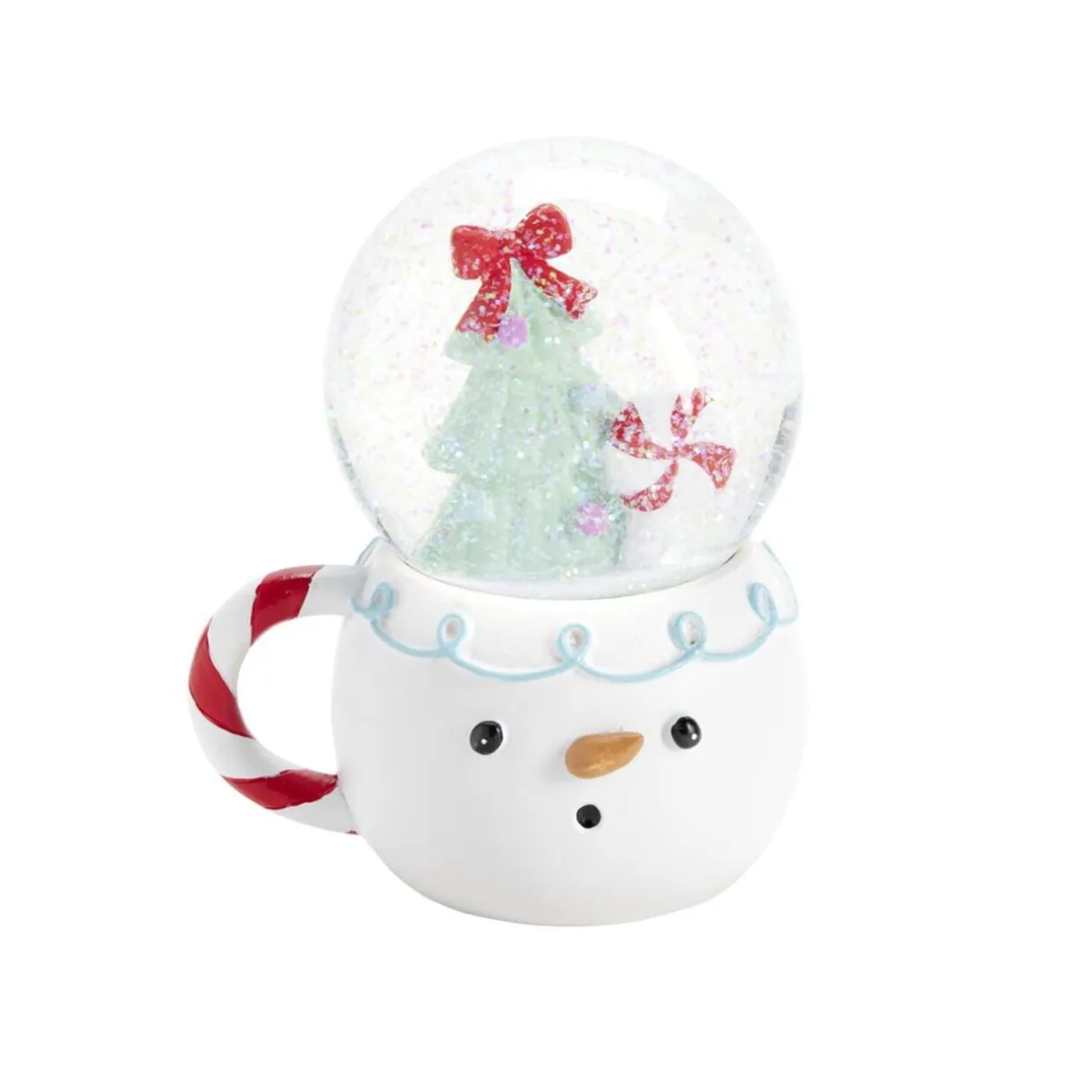 Boule à neige Noël sapin intérieur sur socle forme tasse H17cm (2 modèles) < Gifi Hot