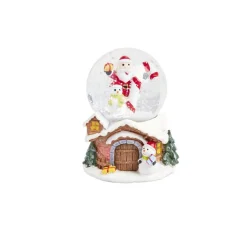 Boule à neige Noël Ø8,3xH10,5 cm (4 modèles)