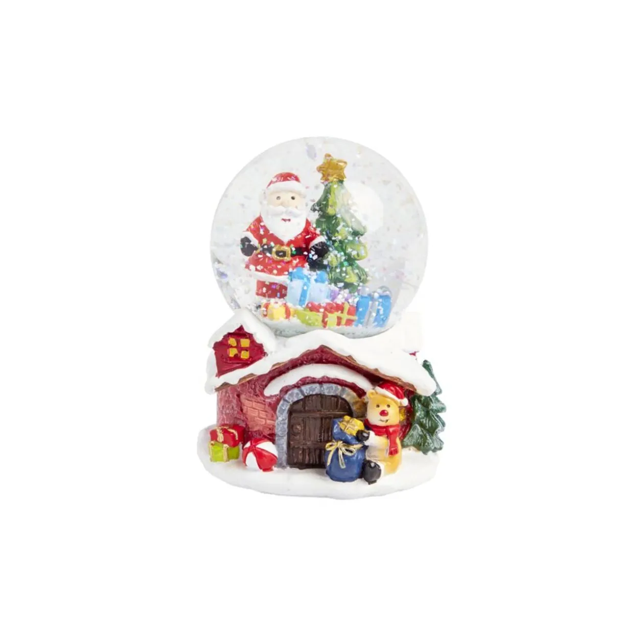 Boule à neige Noël Ø8,3xH10,5 cm (4 modèles)