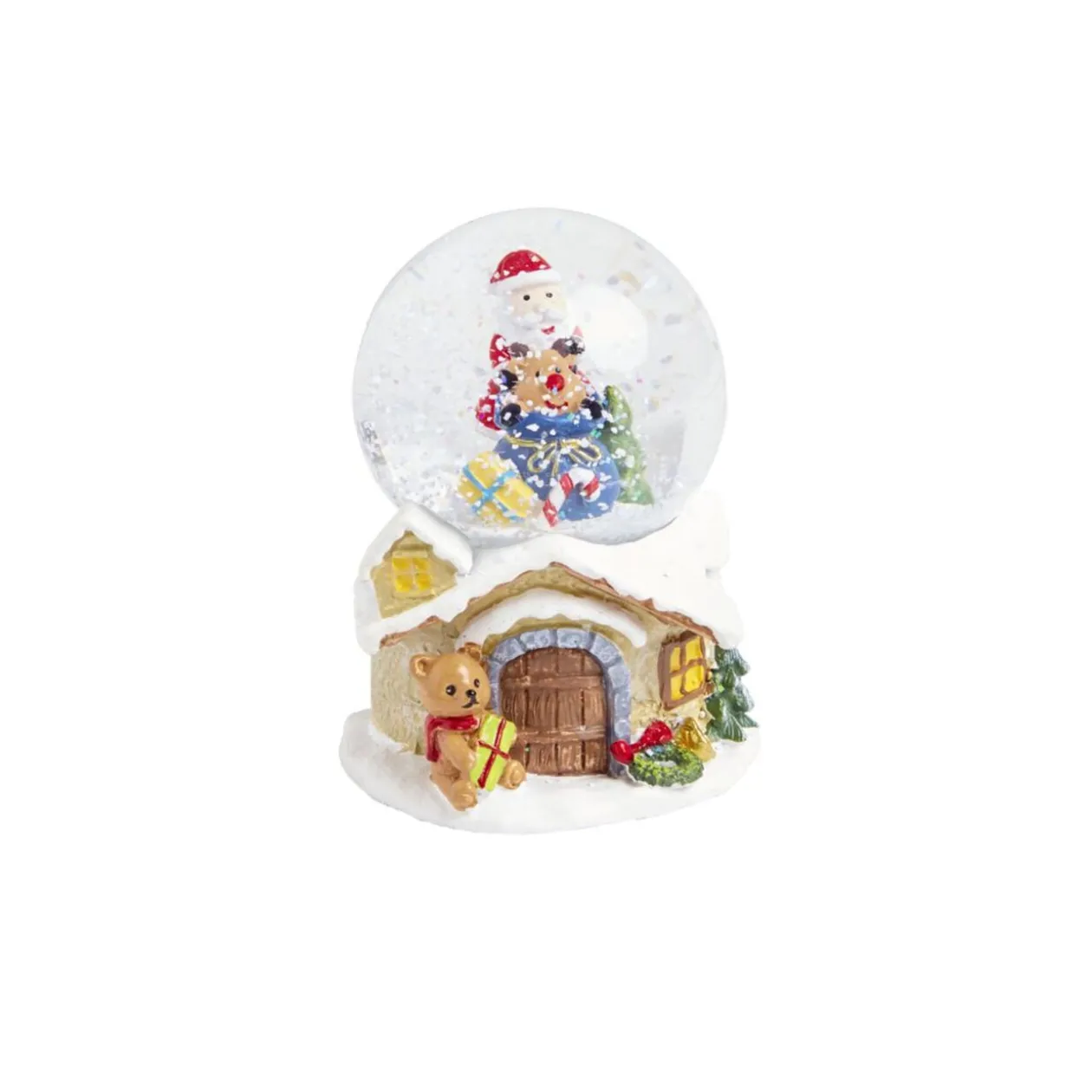 Boule à neige Noël Ø8,3xH10,5 cm (4 modèles)