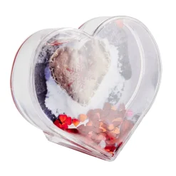 Boule à neige personnalisable forme coeur en verre 9,5x9,5cm