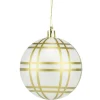 Boule Noël quadrillage Ø8cm (3 modèles)