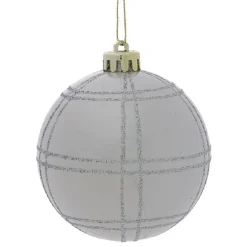 Boule Noël quadrillage Ø8cm (3 modèles)