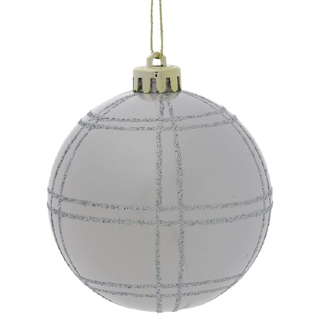 Boule Noël quadrillage Ø8cm (3 modèles)