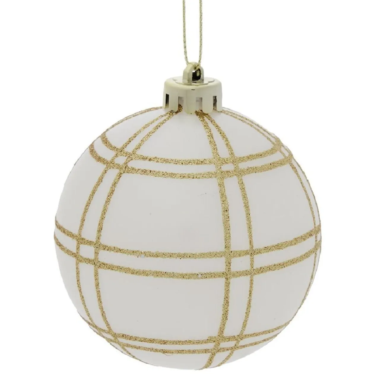 Boule Noël quadrillage Ø8cm (3 modèles)