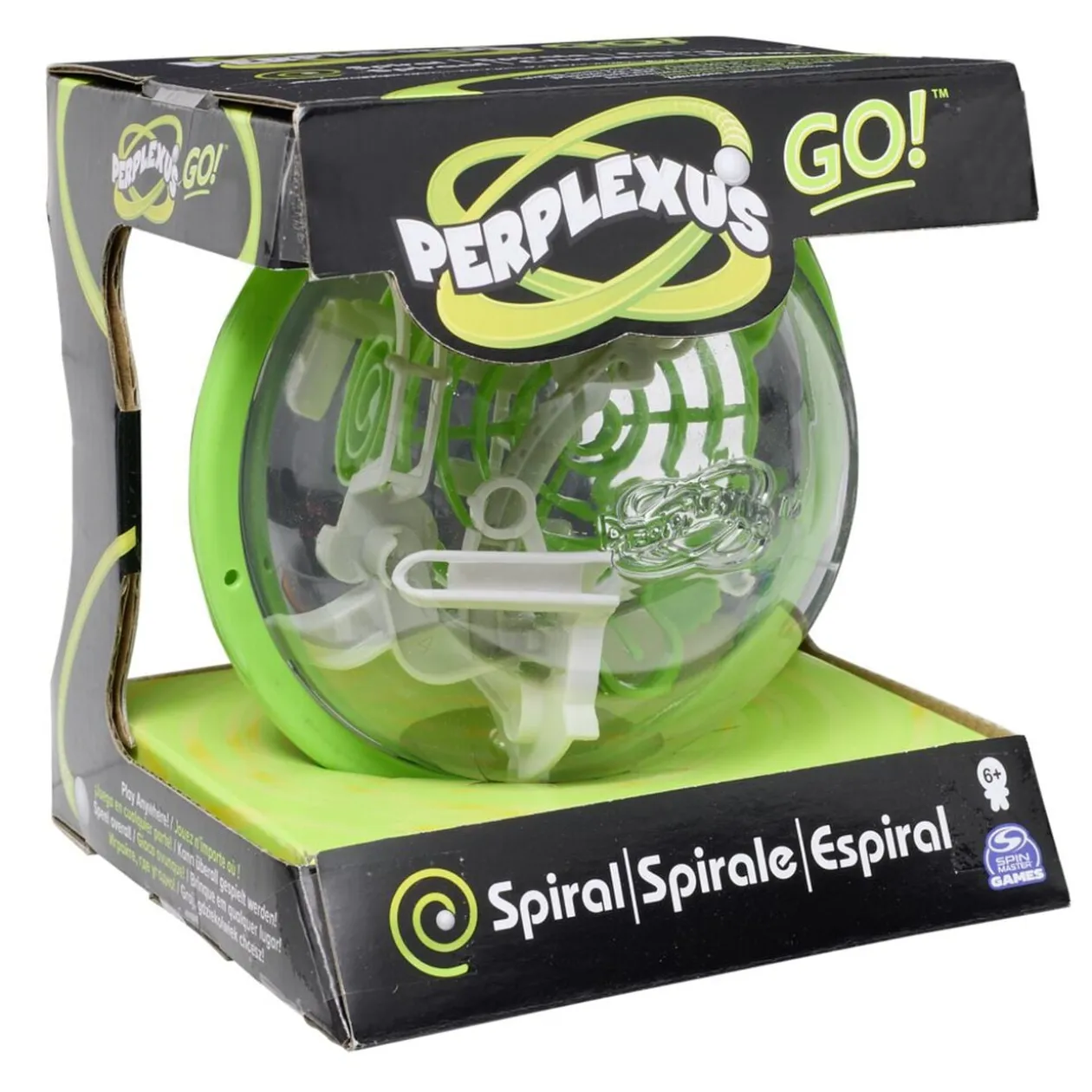 Boule Perplexus 3D 100 défis plastique jaune 23x20cm
