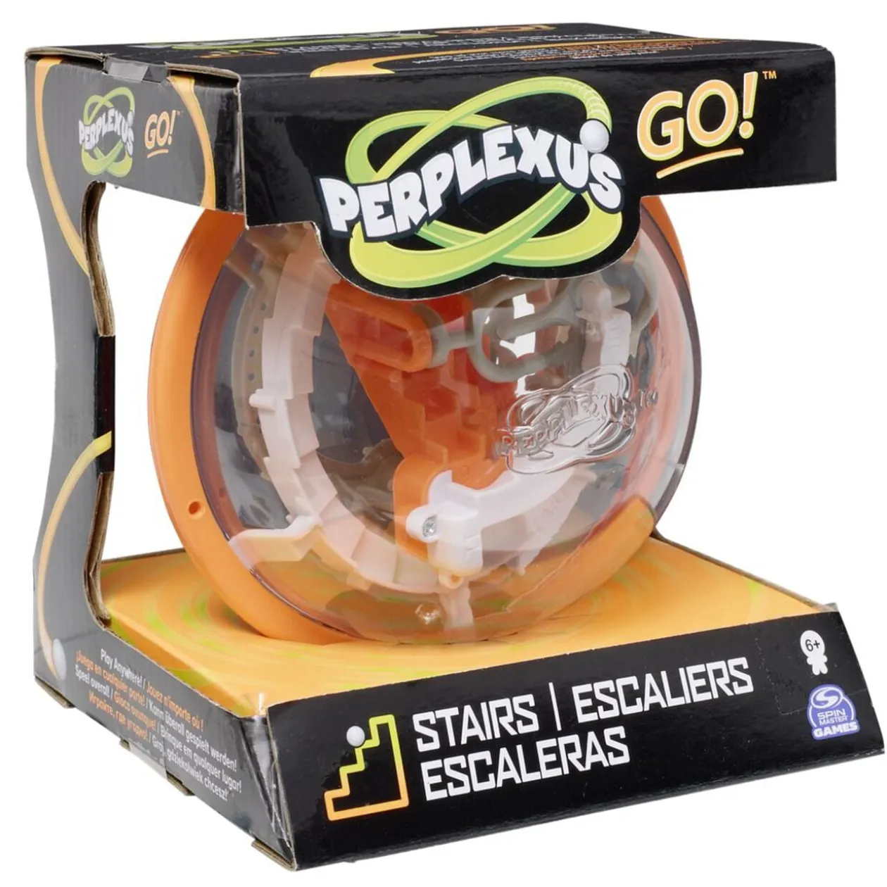 Boule Perplexus 3D 100 défis plastique jaune 23x20cm