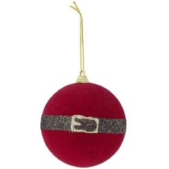 Boule Père Noël ceinture rouge et noir brillant Ø8cm < Gifi Discount