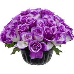 Boule rose violette artificielle en pot Ø35xH25cm < Gifi Hot