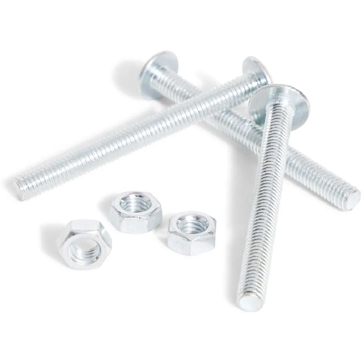 3 boulons poêlier cruciforme acier zingué - 6x60 mm