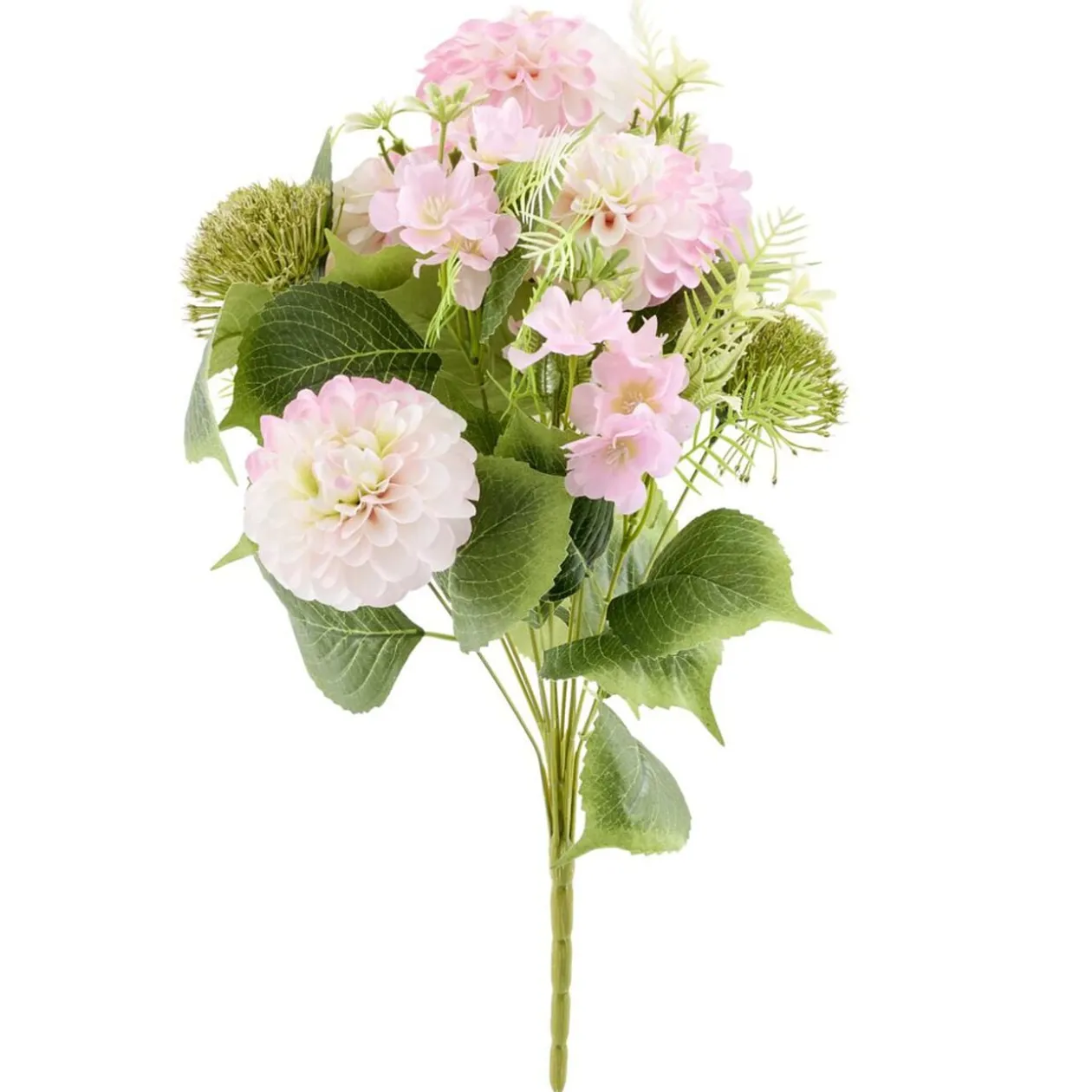 Bouquet artificiel dahlias et petites fleurs 51x28x16cm (2 modèles)
