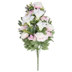 Bouquet artificiel lys et rose tons rose 36x16xH60cm < Gifi Best