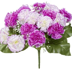 Bouquet d'oeillets et gypsophiles violet < Gifi Online