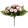 Bouquet fleurs artificielles paquerettes 20 têtes H30cm