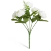 Bouquet fleurs artificielles renoncules blancs 5 têtes H23,5cm