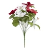 Bouquet fleurs artificielles poinsettia rouge et blanc H40cm